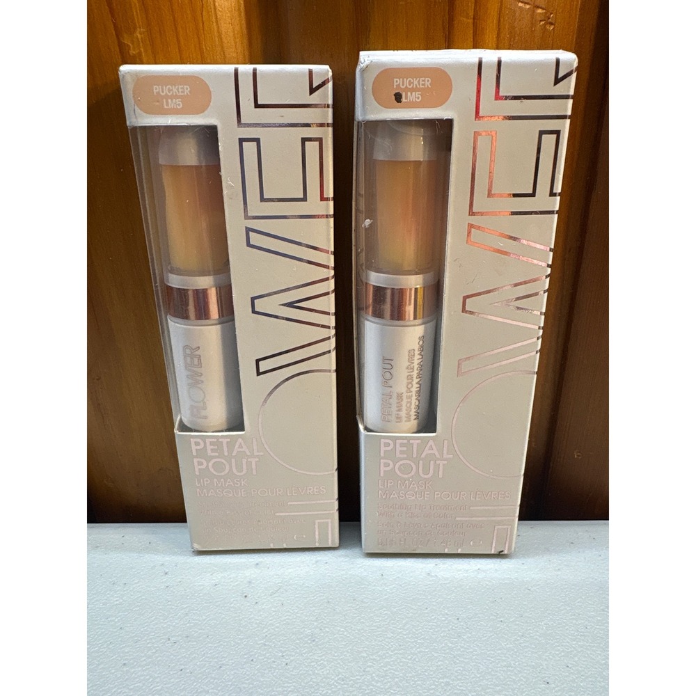 FLOWER Petal Pout Lip Mask Pucker LM5 0.05 fl oz Soothing Treatment Set of 2